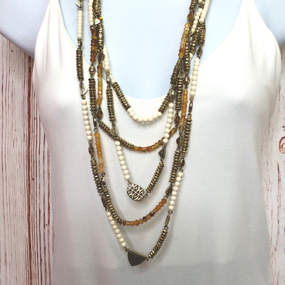 Vintage Lucky Brand Layered Beaded Necklace